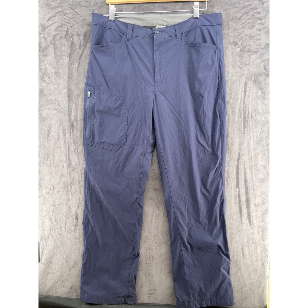 Eddie Bauer Mens Fleece Lined Tech Pants 36x30 Blue Hiking Cargo 283947